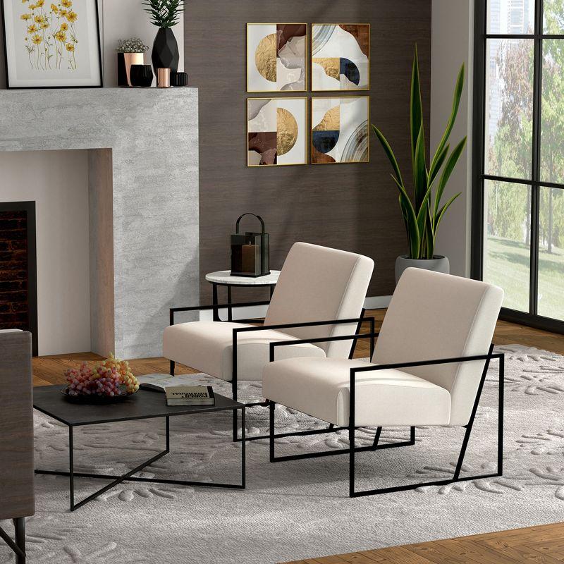 eLuxury Metal Arm Accent Chair