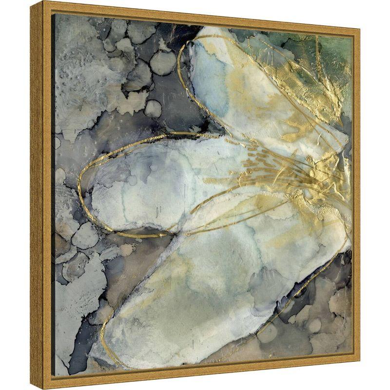 16" x 16" Abstracted Lily I by Jennifer Goldberger Framed Canvas Wall Art - Amanti Art: Modern Botanical Decor, Polystyrene Frame