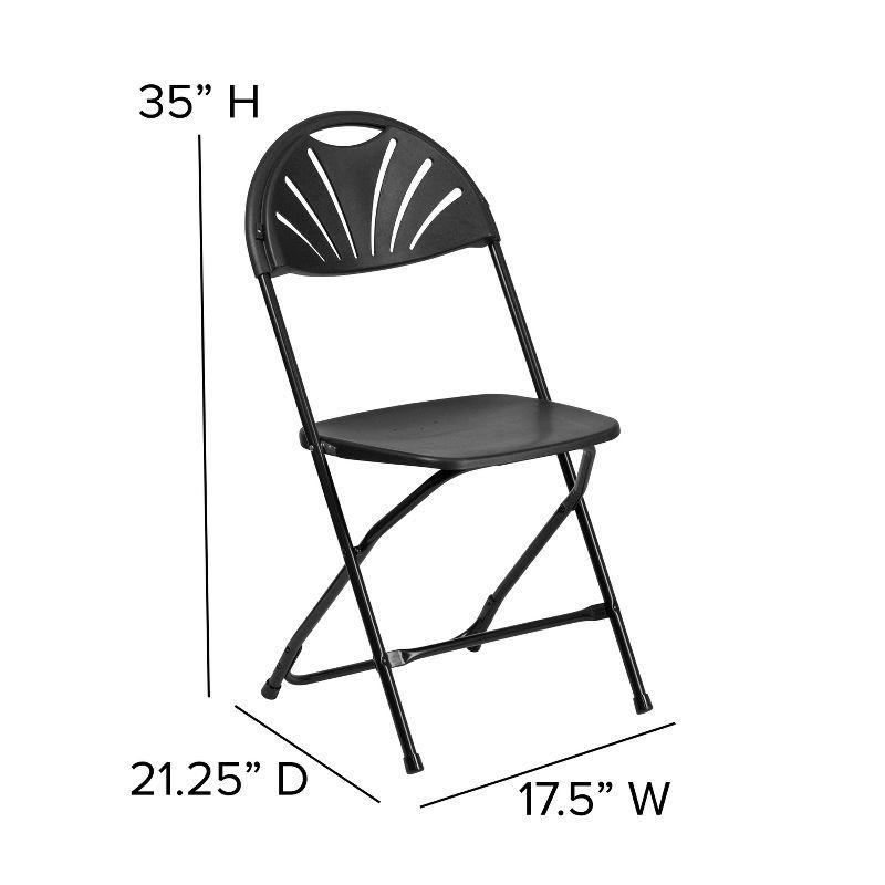 Joaquin Plastic Fan Back Folding Event Chairs with Carrying Handles