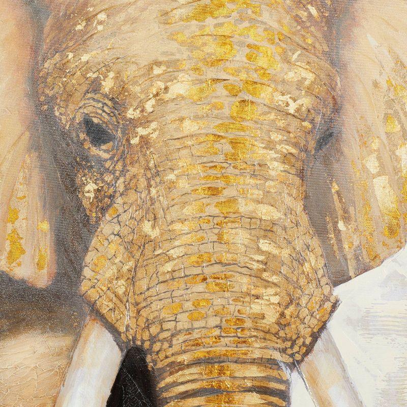 Traditional Canvas Elephant Wall Art in Gold Frame: Olivia & May Vertical Painting