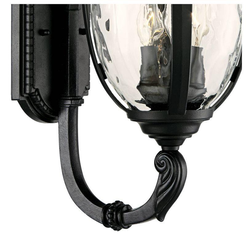 John Timberland Bellagio Vintage Rustic Outdoor Wall Light Fixture Textured Black Upbridge 21" Clear Hammered Glass for Post Exterior Barn Deck House