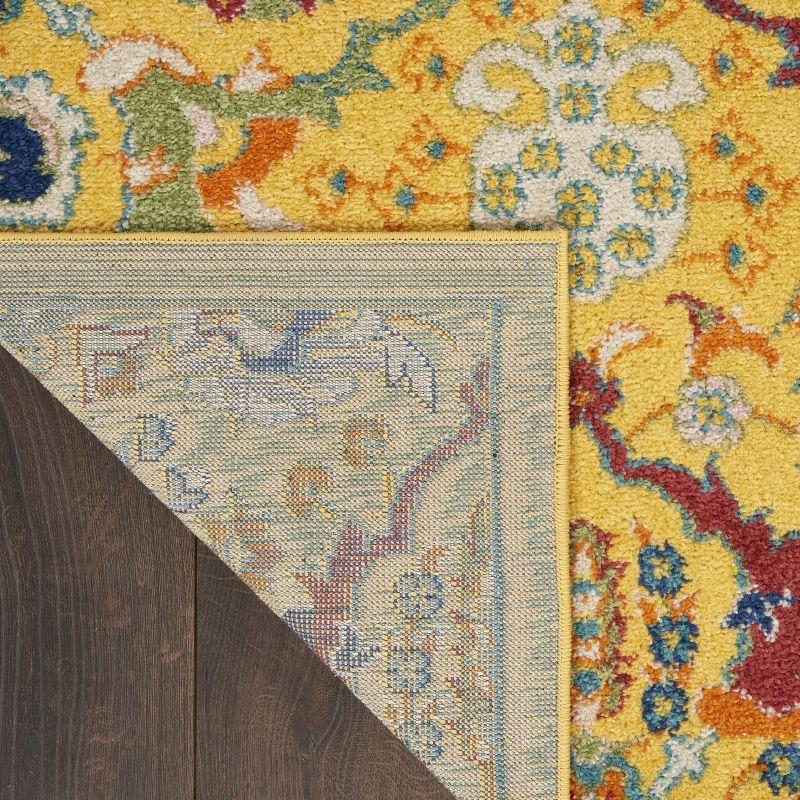 Bohemian Bliss Yellow Floral Synthetic 7' x 10' Area Rug