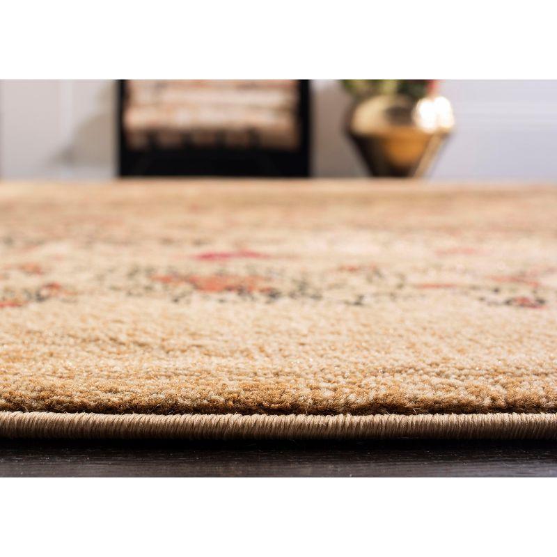 Beige Multi Traditional Easy Care Square Area Rug