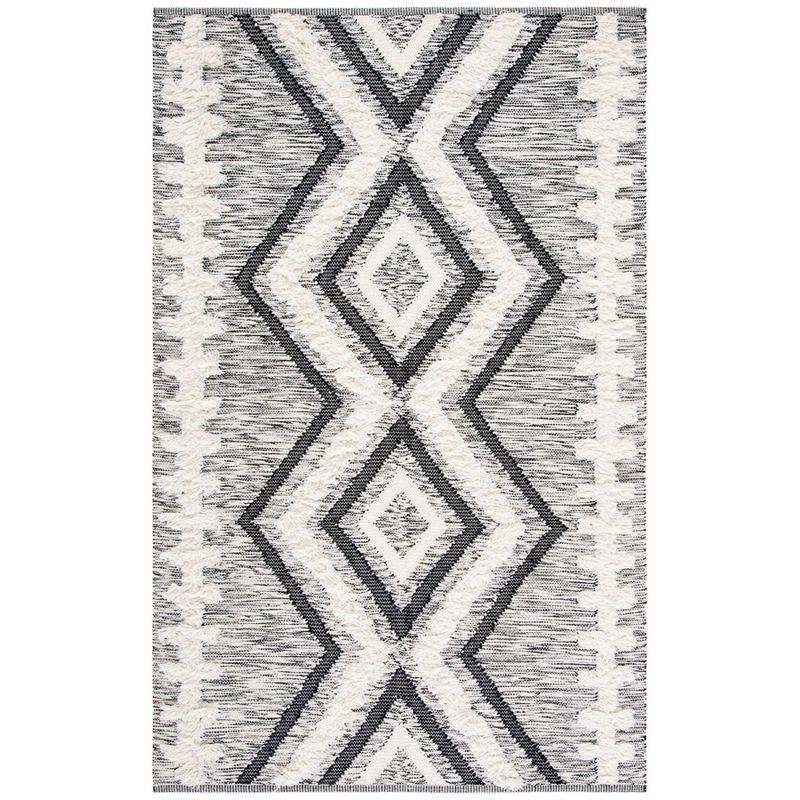 Kenya Tribal Luxe Hand-Knotted Black Wool 9' x 12' Area Rug