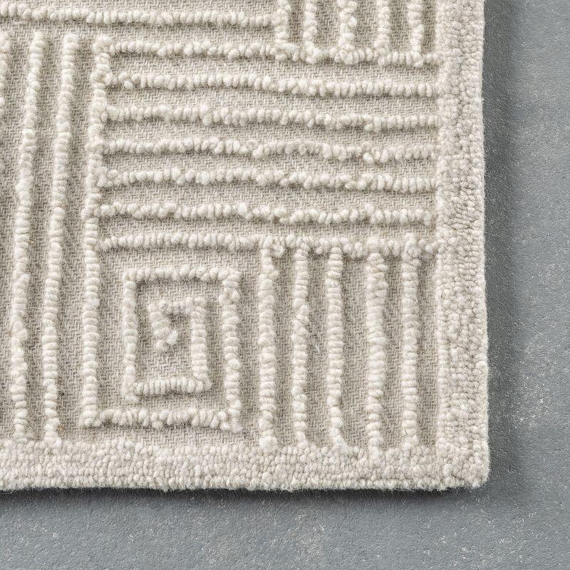 Nuloom Mallory Geometric 8x10 Wool Indoor Area Rug for Living Room Bedroom Dining Room Kitchen, Ivory