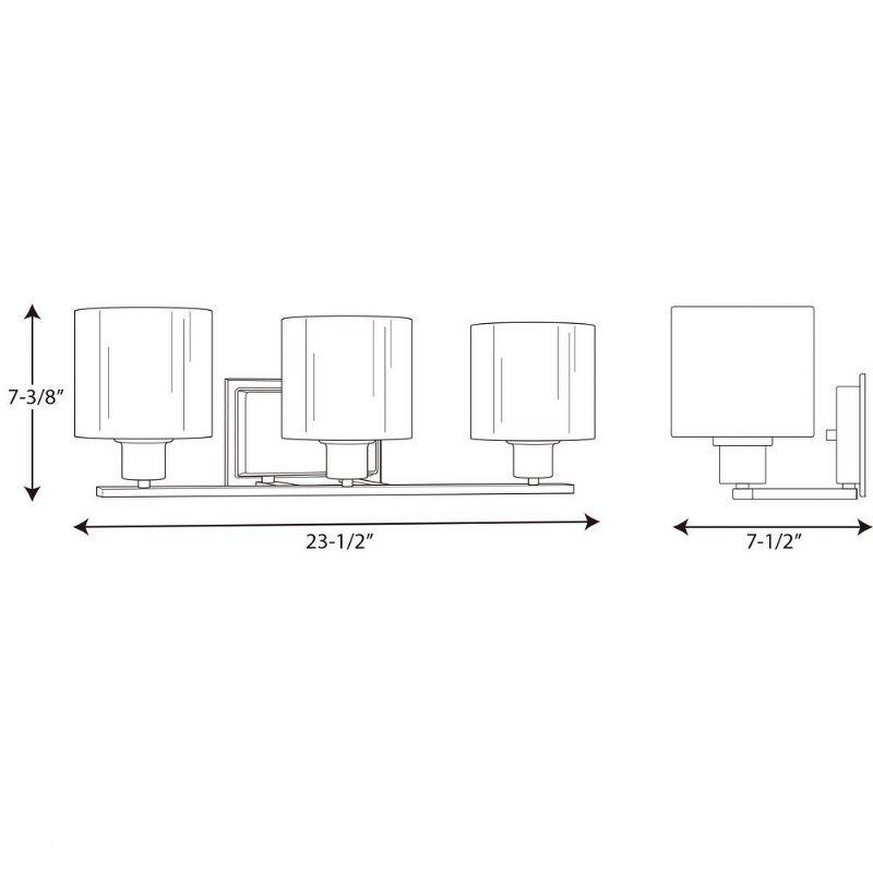 Brushed Nickel 3-Light Cylinder Bath Fixture with Mylar Shade