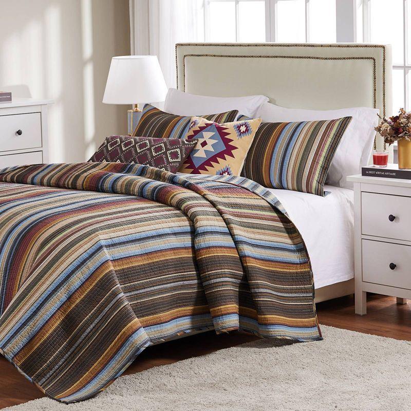 Rustic Retreat Earth Tone Reversible Cotton King Quilt Set