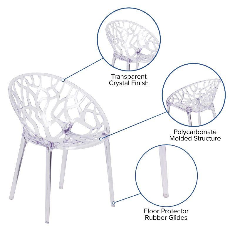 Elegant Transparent Cut-Out Design Stacking Accent Chair