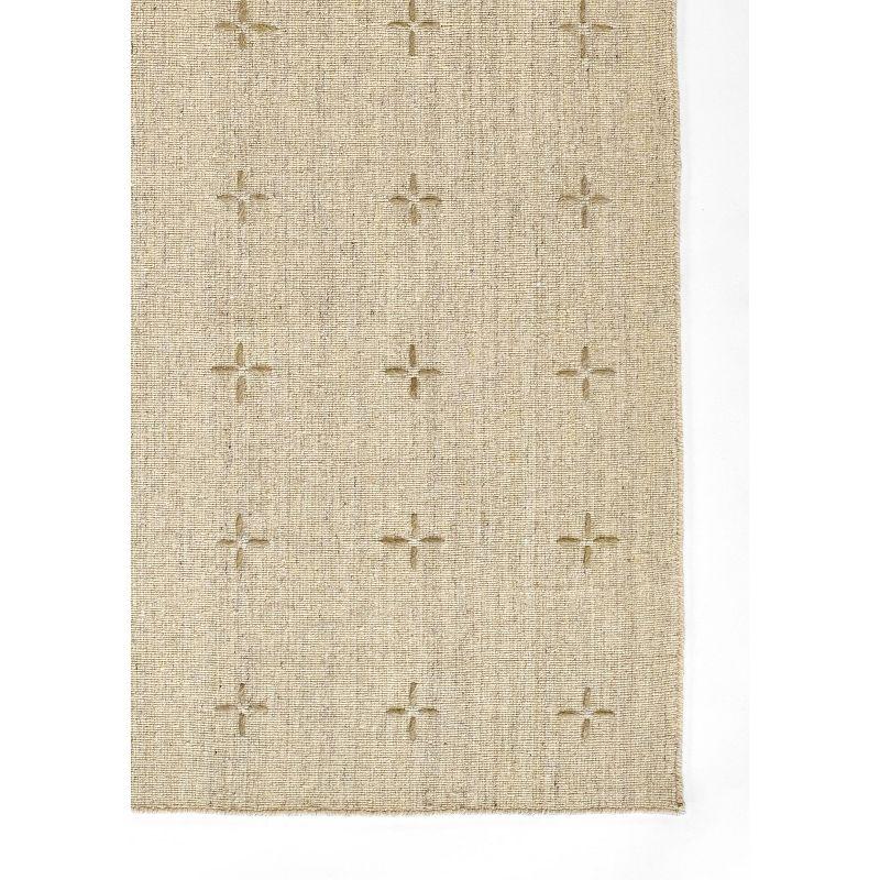 Momeni 9'x12' Oliver Cross Handloomed Area Rug Natural: Geometric Pattern, Wool & Polyester, Low Pile, Indoor Use