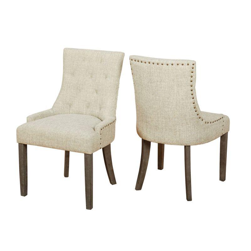 Gray Velvet Upholstered Parsons Side Chair with Wood Legs