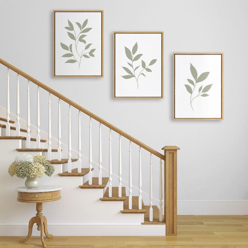 Kate and Laurel Sylvie Modern Sage Green Botanical Outdoor Nature Print 1, 2 and 3 Framed Canvas by The Creative Bunch Studio, 3 Piece 18x24, Natural