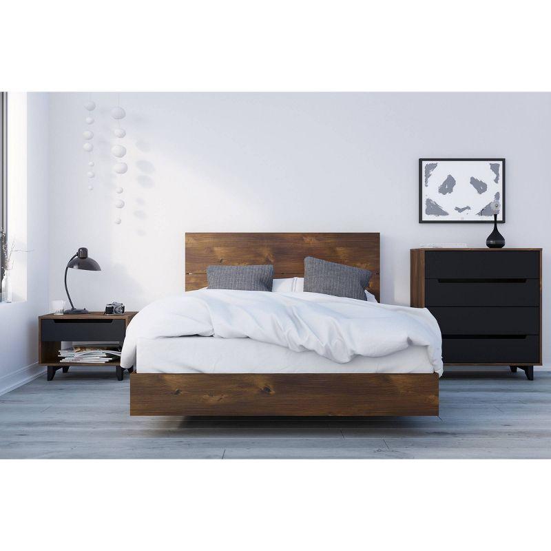 Truffle Brown Full/Double Modern Platform Bed with Engineered Wood Frame