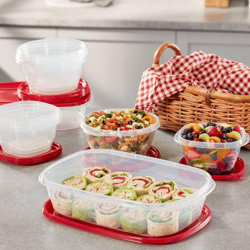 Rubbermaid TakeAlong 2pk 1.1gal Plastic Rectangle Food Storage Containers - Ruby Red: BPA-Free, Microwave & Freezer Safe