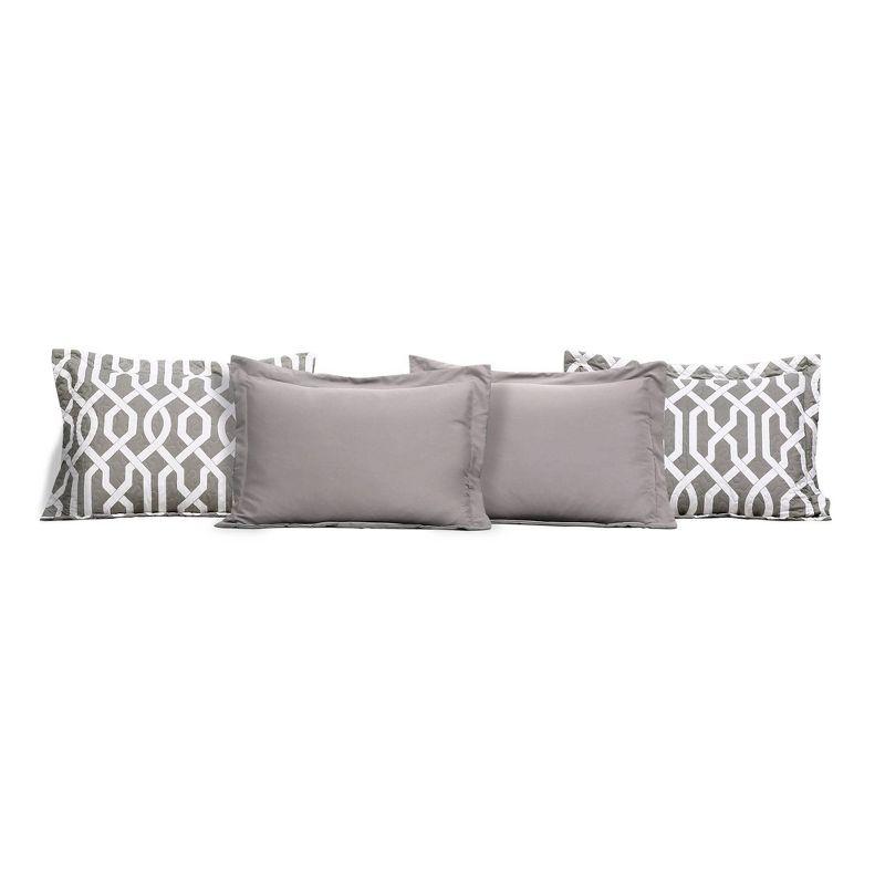 Gray and White Trellis 6-Piece Daybed Cover Set