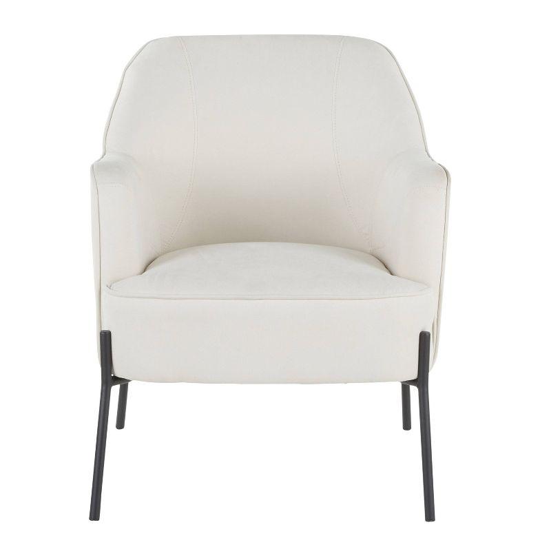 Daniella Cream Metal Contemporary Accent Arm Chair