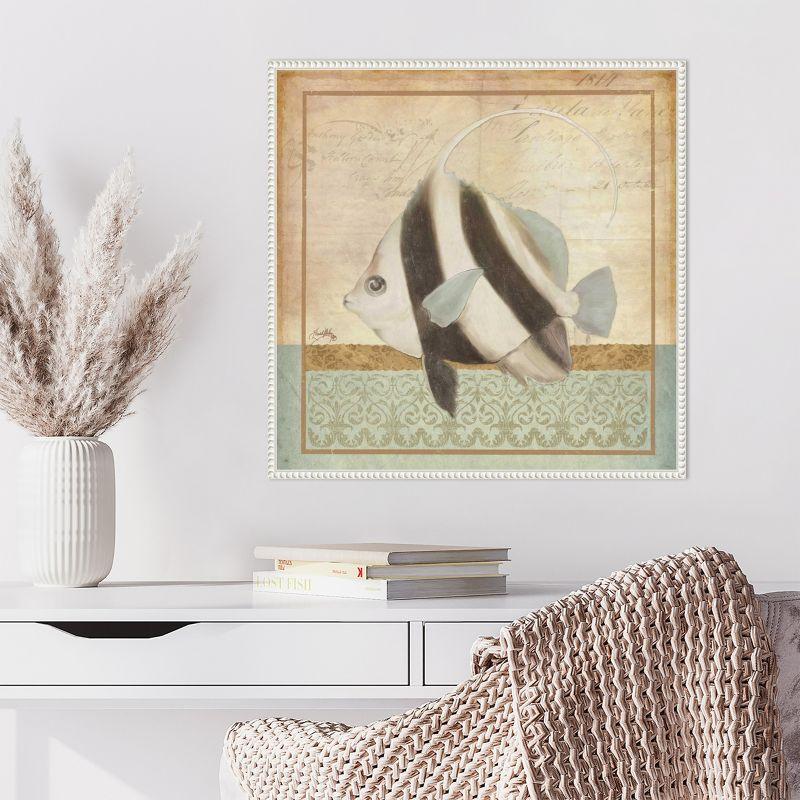 Amanti Art Vintage Fish I by Elizabeth Medley Framed Canvas Wall Art