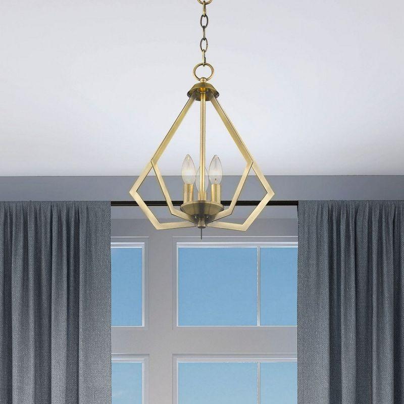 Livex Lighting Prism 3 - Light Chandelier in  Antique Brass