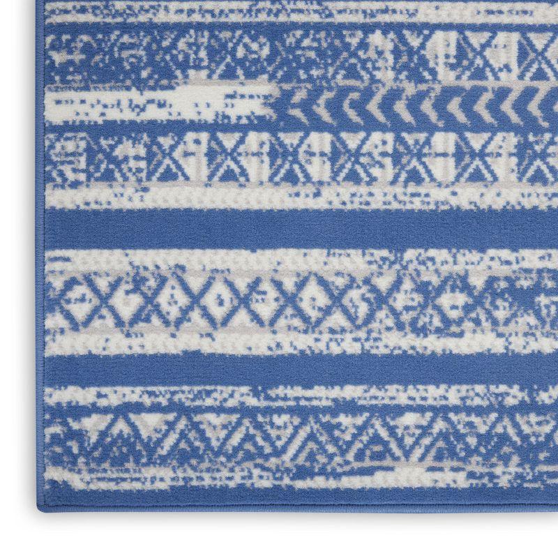 Pleasanton Abstract Blue/Ivory Area Rug