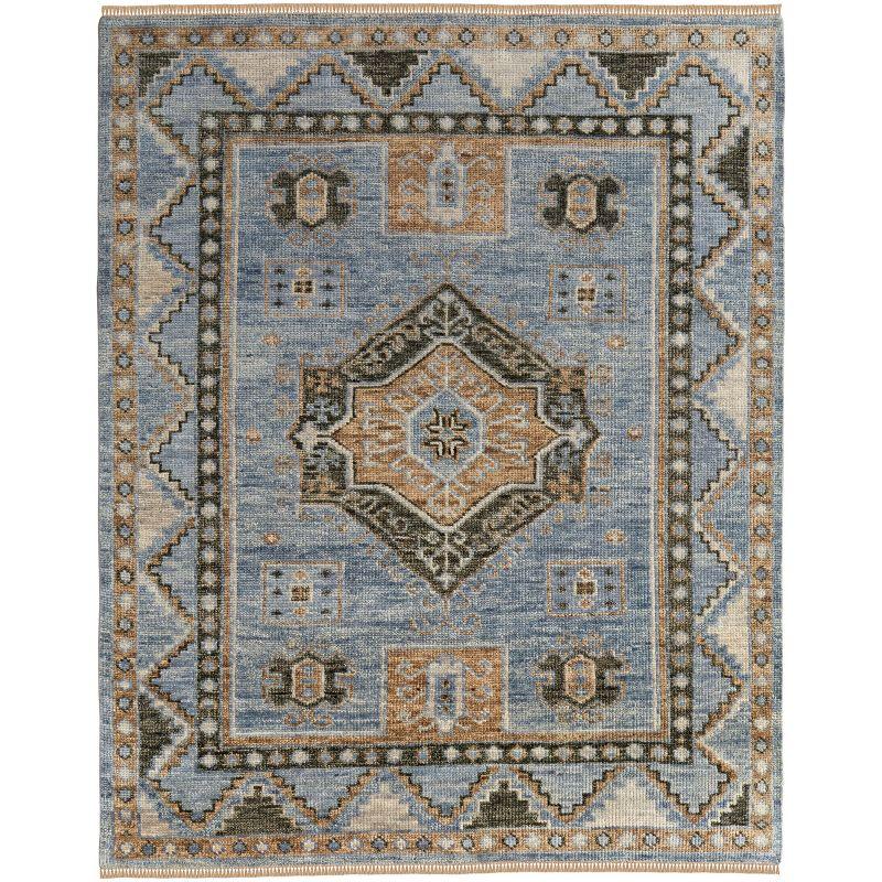 Hand-Knotted Blue Wool Traditional Medallion Area Rug 3' x 5'