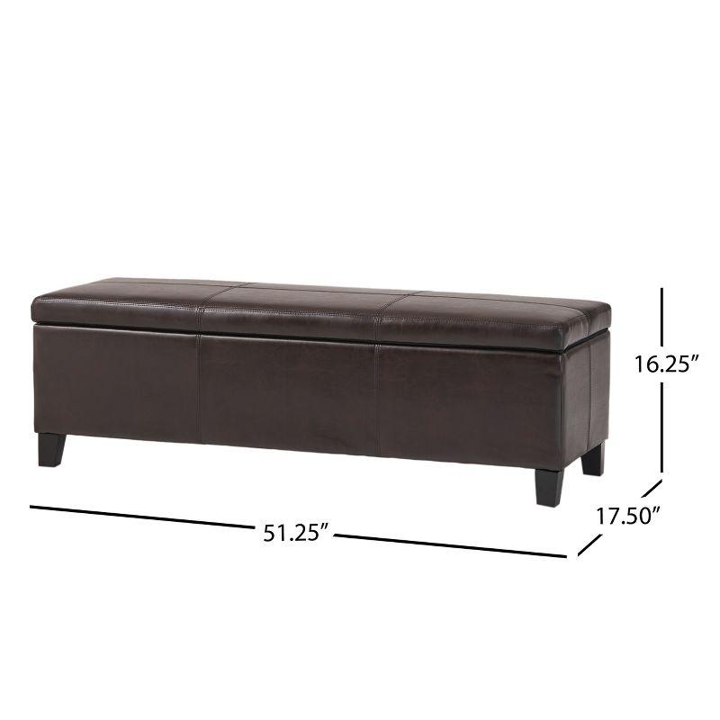 Lucinda Faux Leather Storage Ottoman Bench - Christopher Knight Home