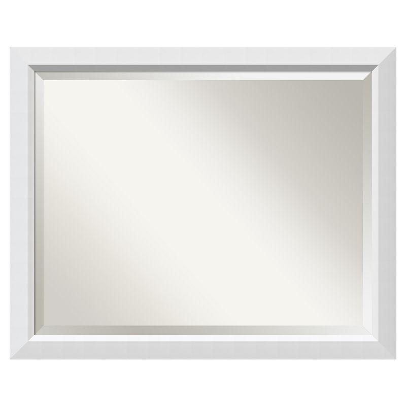32" x 26" Blanco Wood Framed Bathroom Vanity Wall Mirror White - Amanti Art: Satin Finish, No Assembly Required