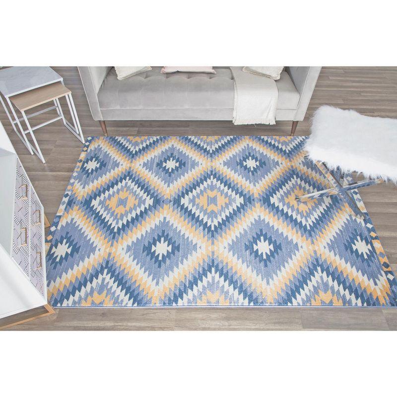 Bodrum Tribal Kilim Denim Area Rug