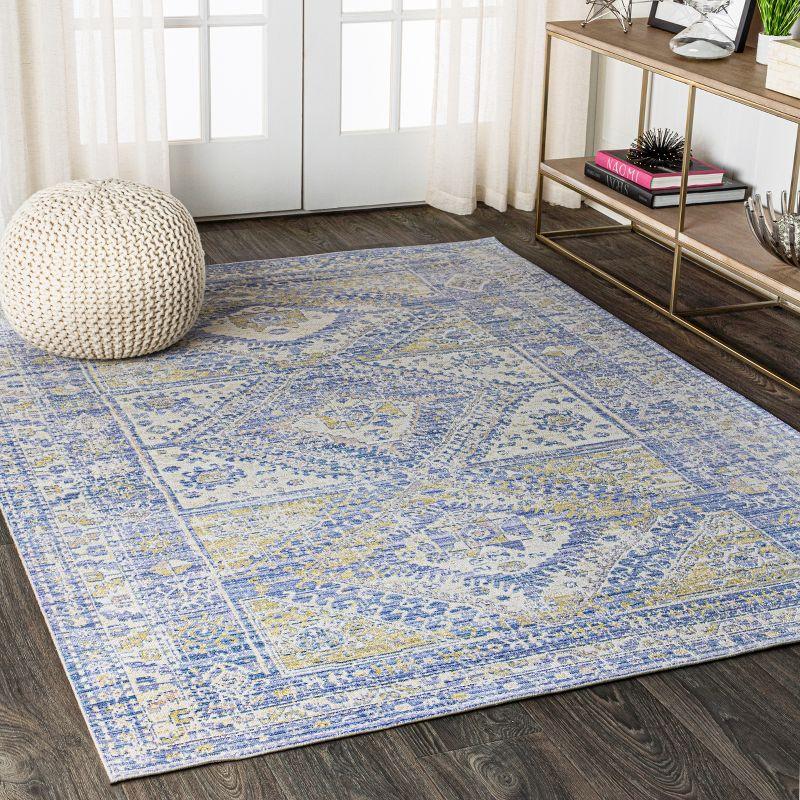 Darija Ornate Geometric Medallion Area Rug  - JONATHAN Y