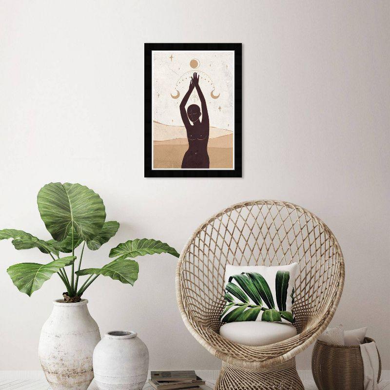 15" x 21" Astral Body Moon and Stars Framed Wall Art Print Black - Wynwood Studio