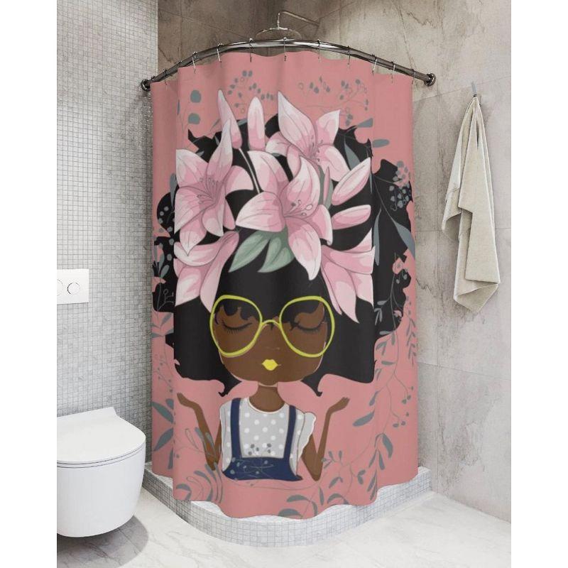 Pardon My Fro | Lily Grommet Shower Curtain, Pink
