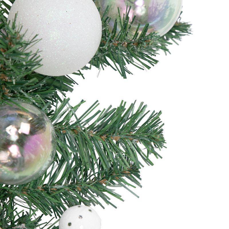 Northlight 6' Green Pine Artificial Christmas Garland with Berries and Iridescent Ornaments