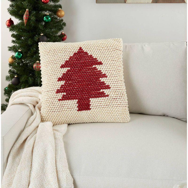 20"x20" Oversize Holiday Xmas Tree Loops Indoor Square Throw Pillow - Mina Victory