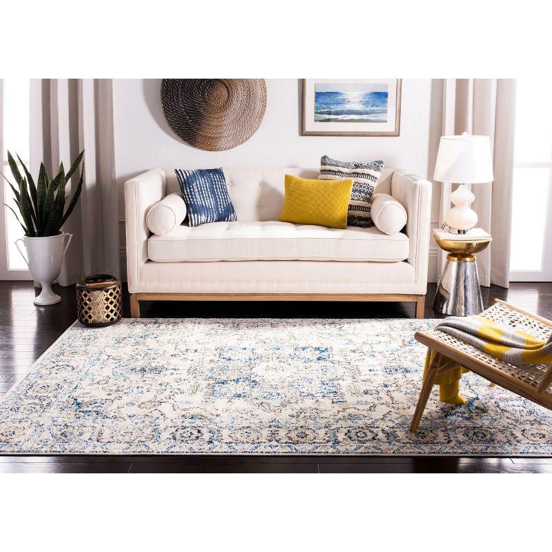 Madison Chic Grey Ivory Medallion 5'3" x 7'6" Synthetic Area Rug