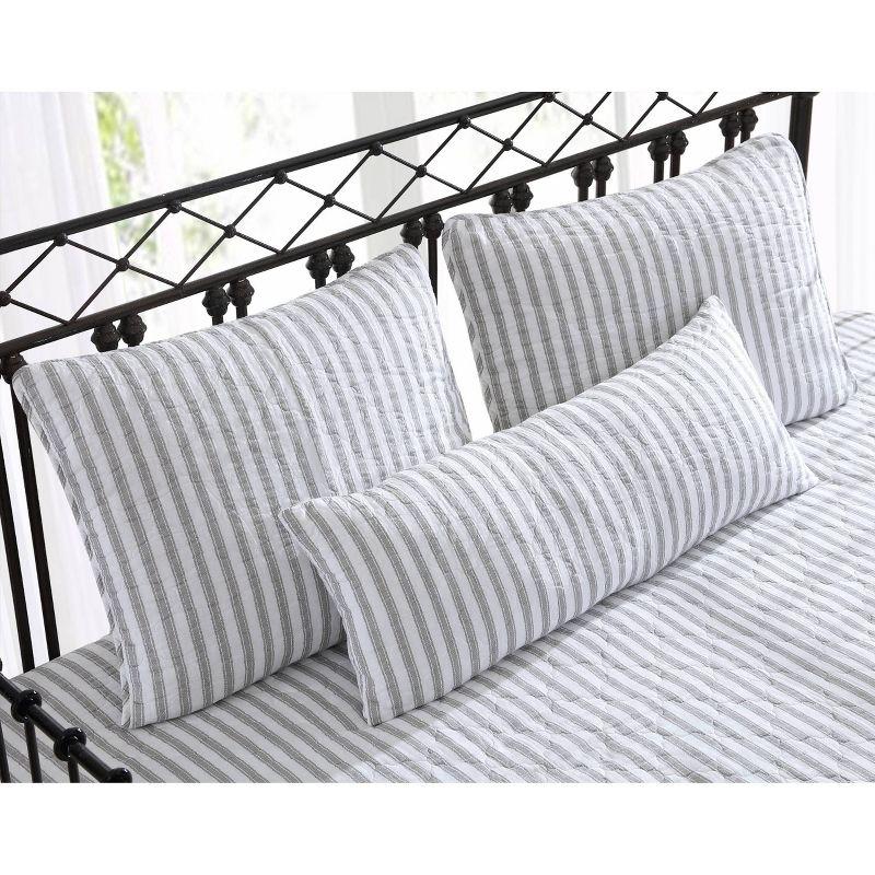 Gray Cotton Reversible Daybed Cover Set with Shams