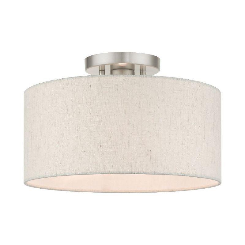 Modern Meadow 13" Brushed Nickel Indoor/Outdoor Drum Light