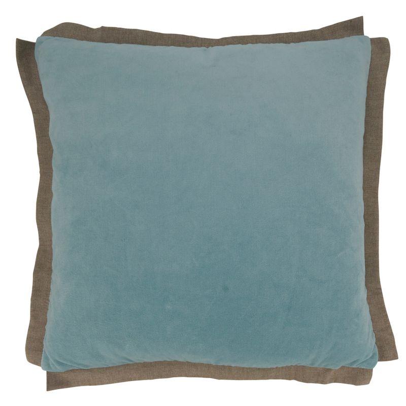 Aqua Velvet Flange Cotton Decorative Pillow Cover