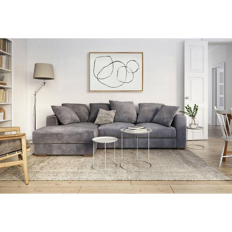 28" x 38" Sylvie 869 Going in Circles Framed Canvas by Teju Reval of SnazzyHues Gold: Modern Wall Art