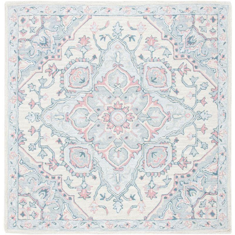 Heritage HG922 Hand Tufted Area Rug - Beige/Blue - 6'x6' - Safavieh.