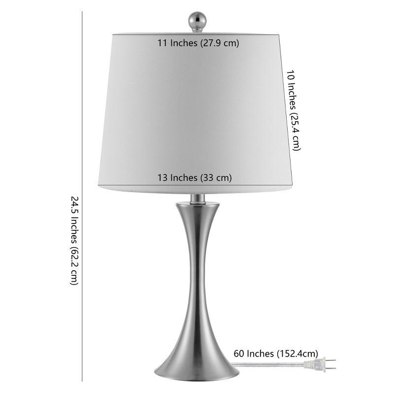 Benita 24-inch Nickel Iron Table Lamp with White Drum Shade