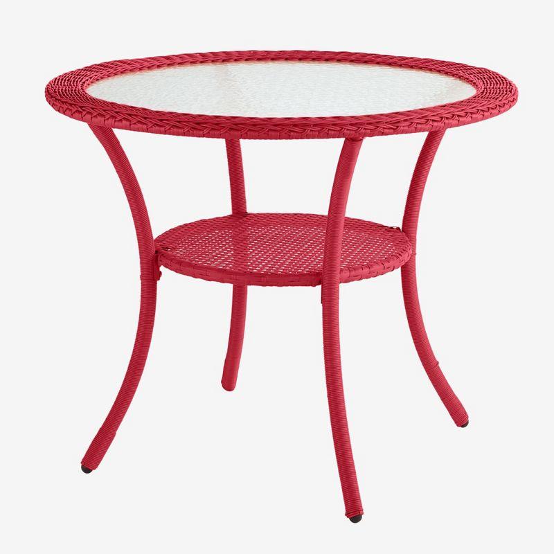 BrylaneHome Roma All-Weather Resin Wicker Bistro Table - White