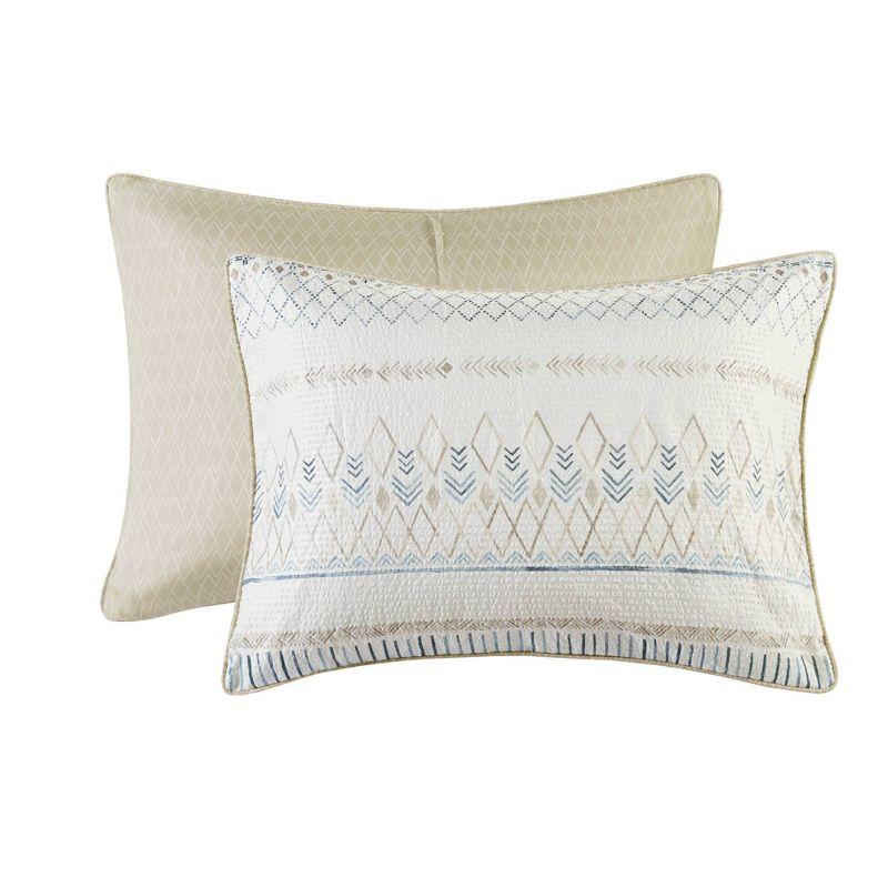 Madison Park Fraser 5 Piece Printed Seersucker Comforter Set with Throw Pillows