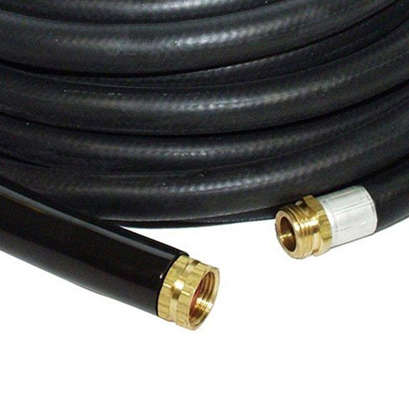 Apache 98108804 50 Foot Industrial Rubber Garden Water Hose with Heavy Duty MGHT x FGHT Brass Fittings and 1 Bend Restrictor (2 Pack)