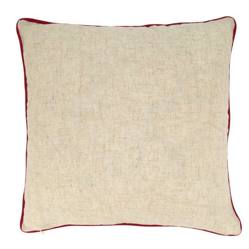 Natural Poinsettia Wreath Down Filled Holiday Throw Pillow