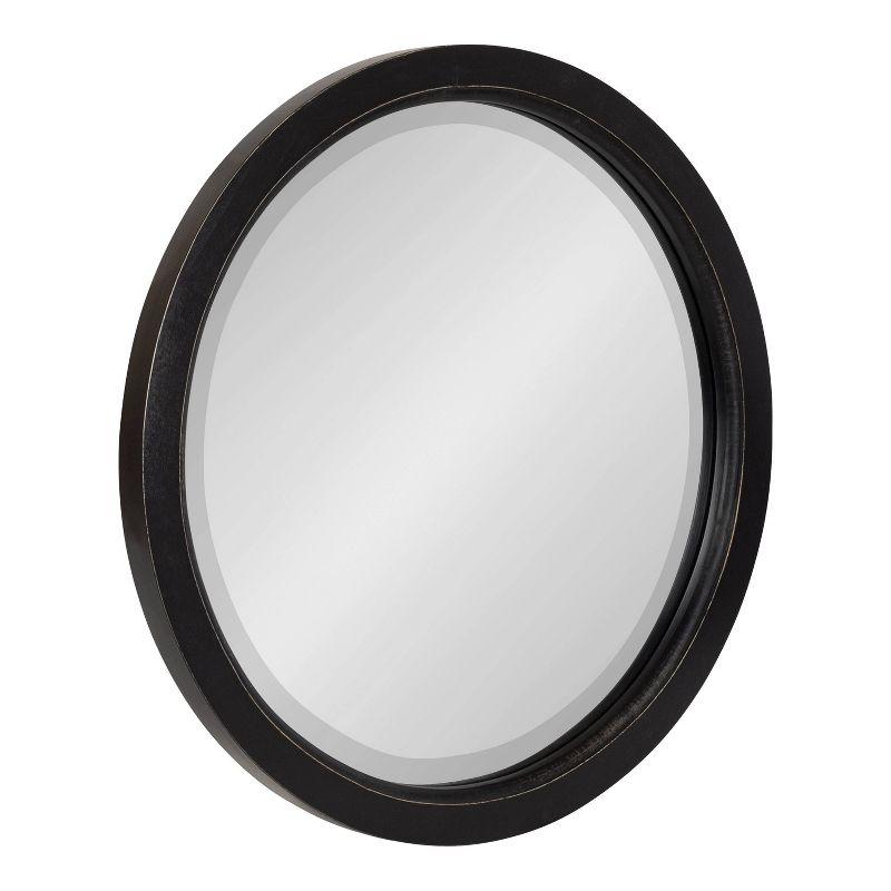 18" x 18" Hogan Round Framed Decorative Wall Mirror Black - Kate & Laurel All Things Decor: Modern Farmhouse Style, Solid Wood