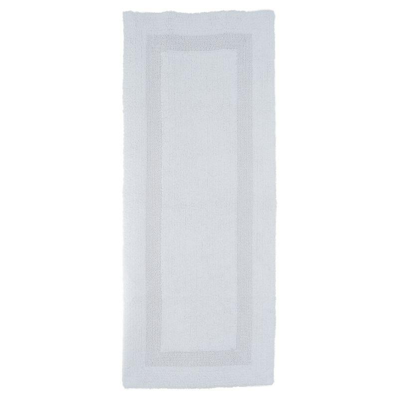 Hastings Home Plush 100% Cotton Bath Mat - Long Bathroom Runner- 60" x 24", White