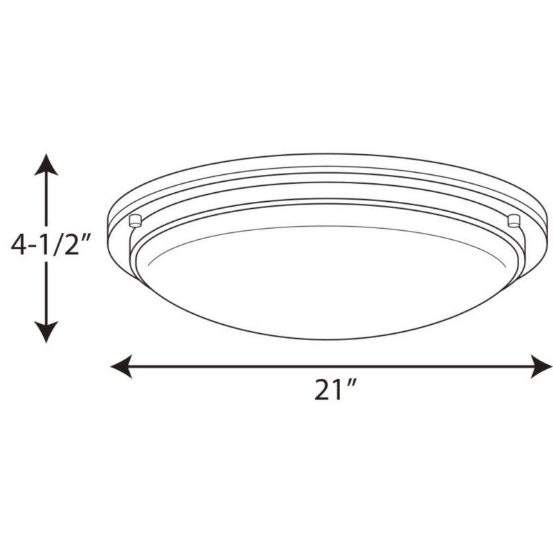 Brushed Nickel 21" LED Flush Mount with Etched Glass Shade