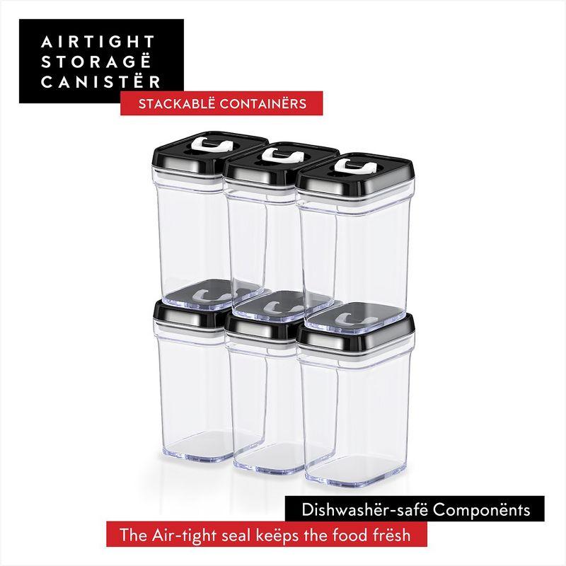 DWËLLZA KITCHEN Black Lids Clear Plastic Airtight BPA-Free Food Storage Containers