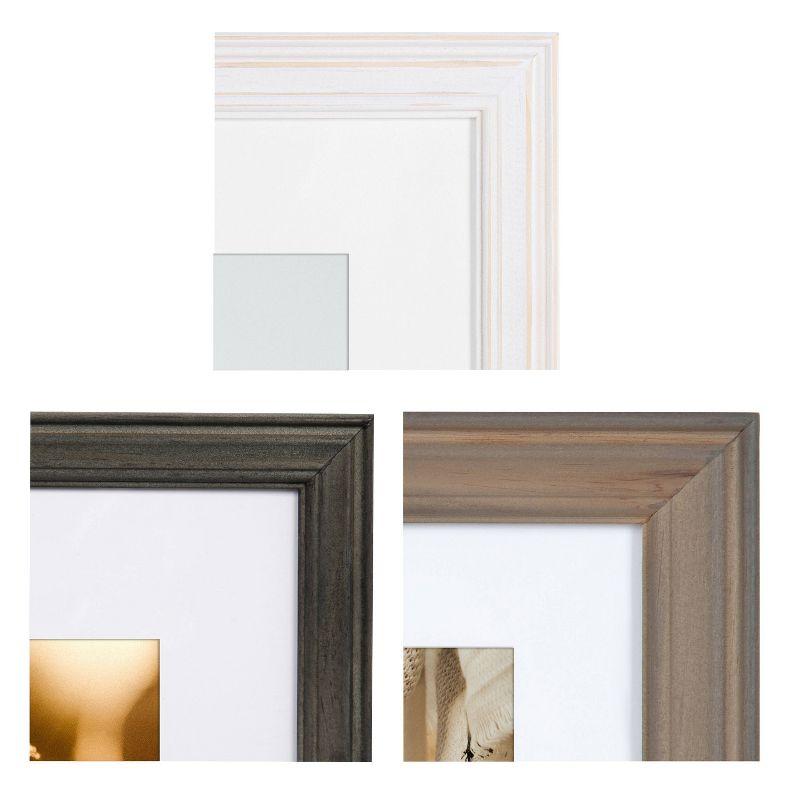 Classic White and Gray Wood Wall Picture Frame Set