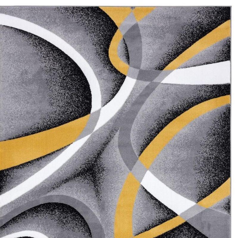 Luxe Weavers Victoria Collection Yellow 7x10 Modern Abstract Area Rug