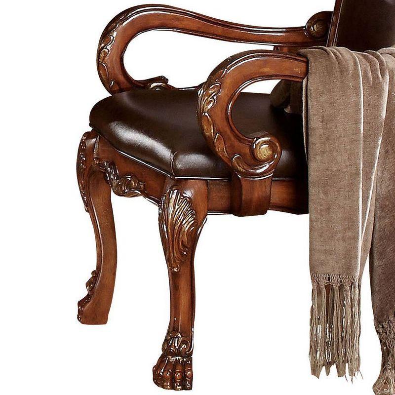 Acme Furniture Dresden Dining Chairs Brown Synthetic Leather/Cherry Oak Finish