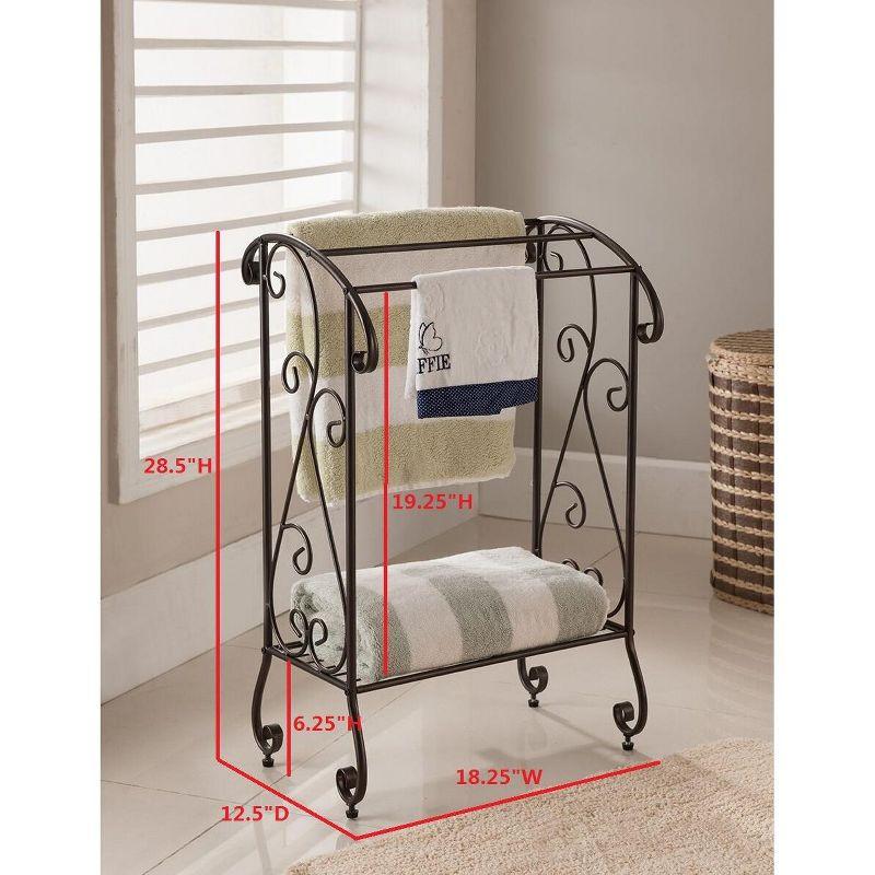 Free Standing Towel Stand with Storage Shelf